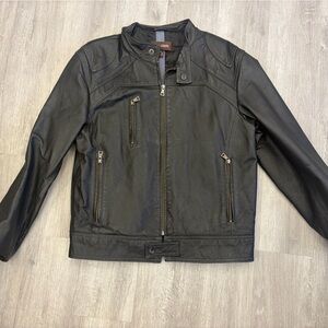 Danier Black Genuine Leather Bomber Jacket